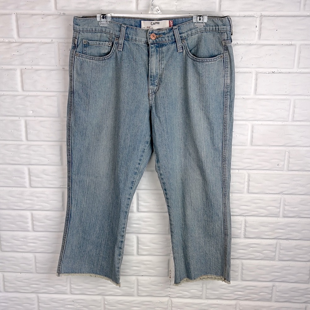 LEVI’S 515 CAPRI JEANS LIGHT WASH RAW HEM WOMENS SIZE 12